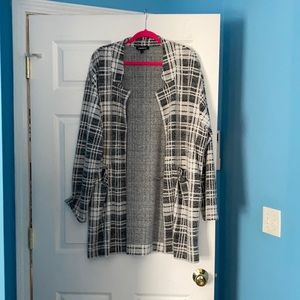 Express: gray and white plaid coat
